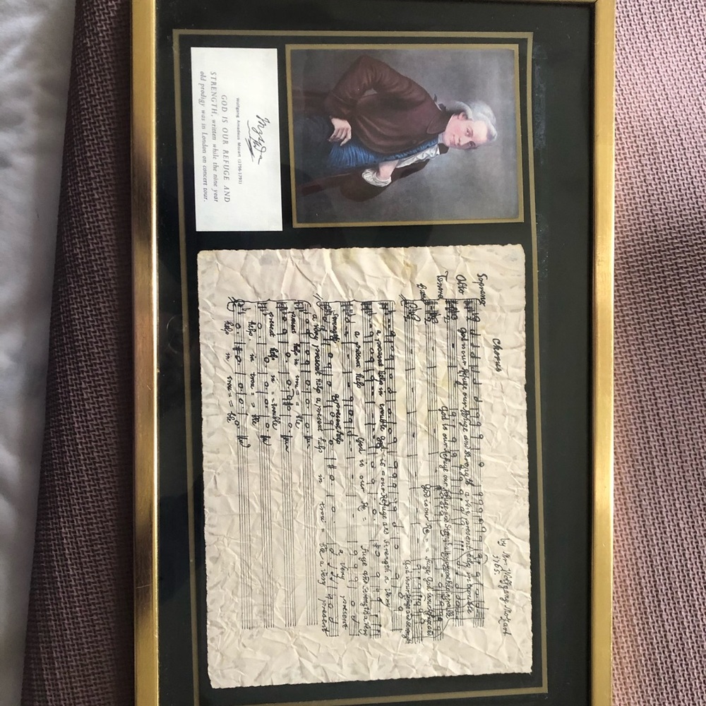 Framed Mozart Music